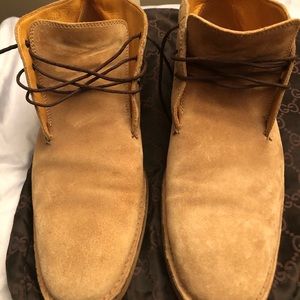 Gucci suede monogrammed boots